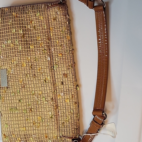 Tess Loriani Milano Envelope Style Shoulder Bag- Tan and Brown Floral? - Picture 7 of 10